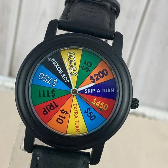 VINTAGE Joe Boxer WHEEL OF FORTUNE 1996 Joe Boxer Unisex Watch Vintage Joe Boxer Yin Yang Smiley Face Watch: Rotating Bezel  main image 2